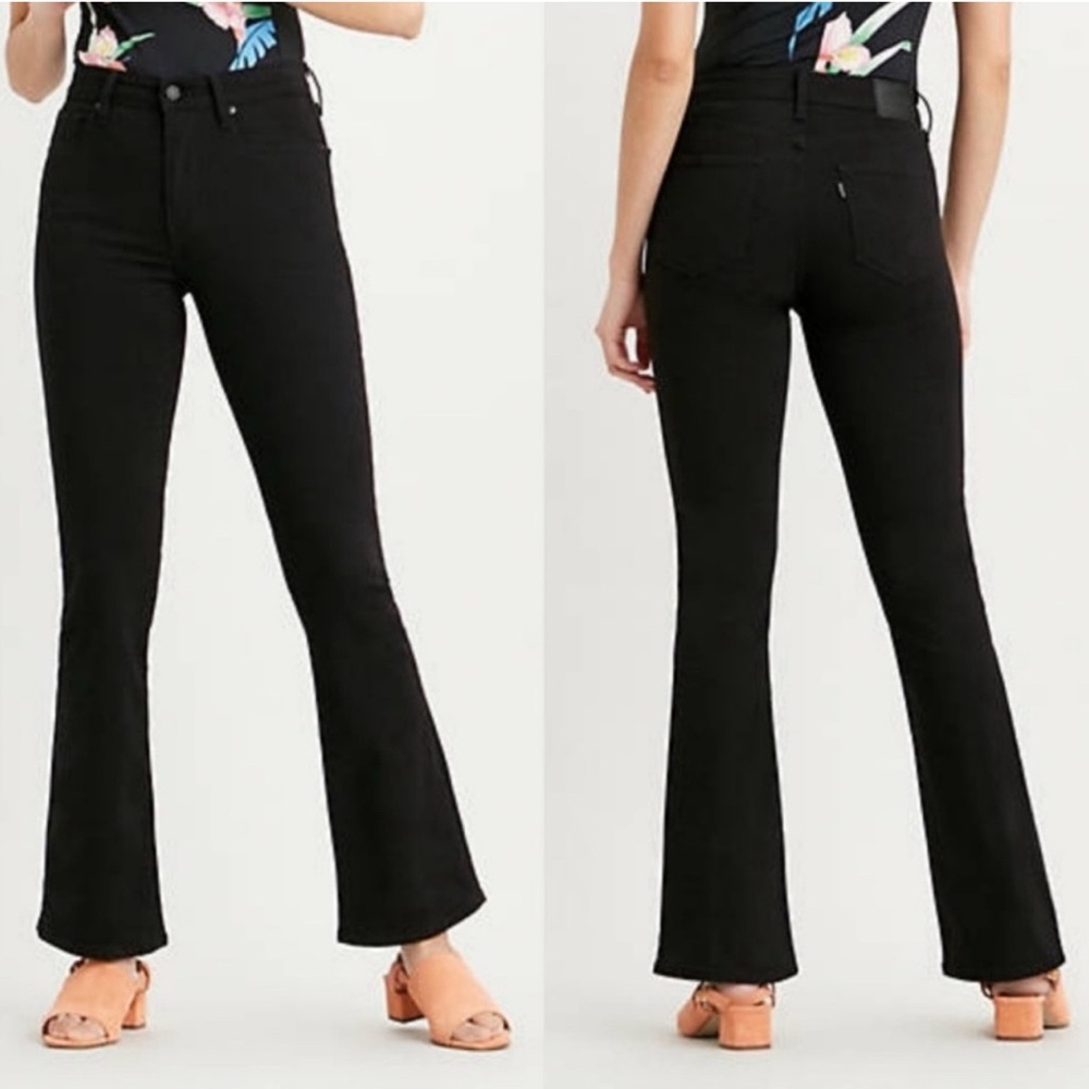 Levi's 725 High Rise Bootcut Black Denim Jeans Women’s Size 28